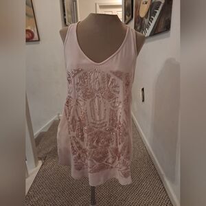 Mossimo tank top women's medium M cream sequins evening formal party cocktail